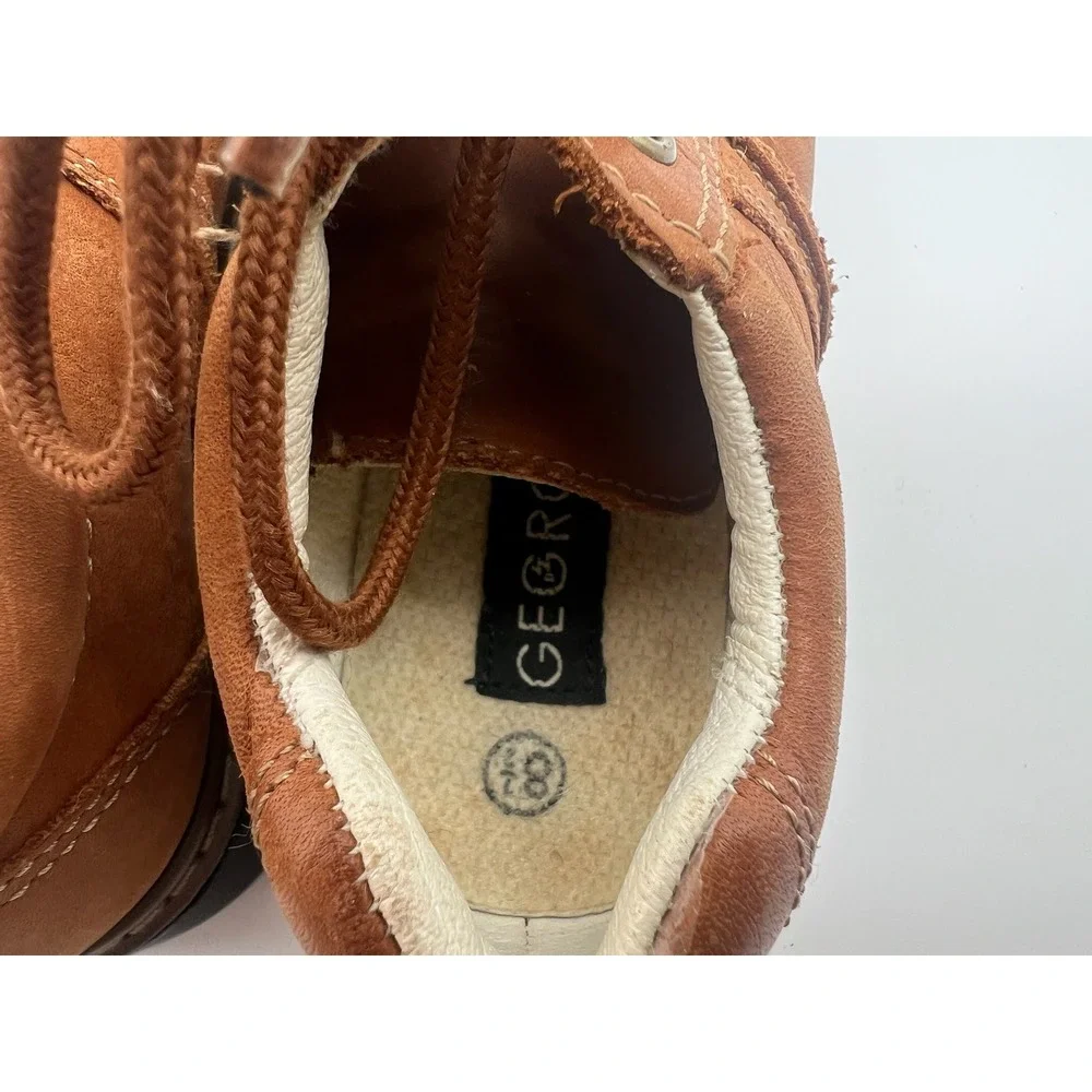 George Boys Brown Leather Lace Up Oxford Dress Shoes Size 8.5 Toddler